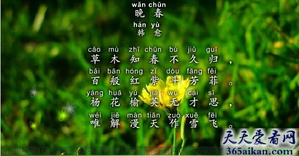 韩愈晚春鉴赏，韩愈晚春原文