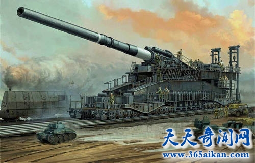 古斯塔夫超重型铁道炮揭秘，炮弹比人还大