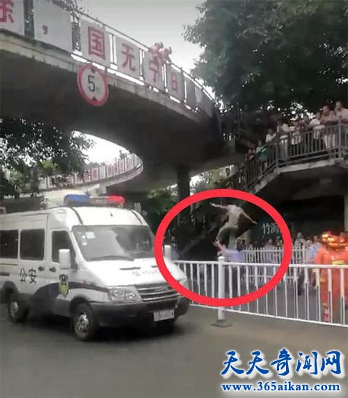 警察徒手接跳桥者，市民拍下惊险瞬间