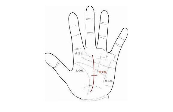 事业线中断在掌心处是什么意思？