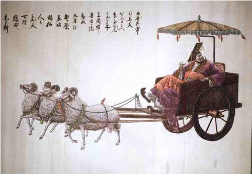 古代官员配车千奇百怪：南北朝时期南朝坐羊拉车为显品位